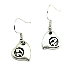 Brighton Hearts Love Dangle Deco Silver Custom Earrings - Picture 1 of 6