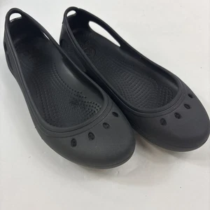 Crocs Damen schwarze bequeme Slipper Kadee Ballerinas Größe 6 - Bild 1 von 9