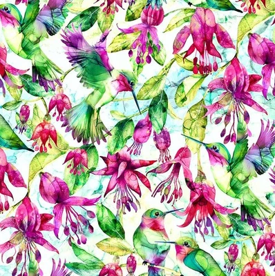 Northcott - 协奏曲 - 包装紫红色 - 淡蓝色/多色,织物 BTY — 第 1/4 张图片