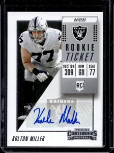 2018 Contenders Kolton Miller RC Rookie Auto Rookie Ticket #335 Raiders - Picture 1 of 2