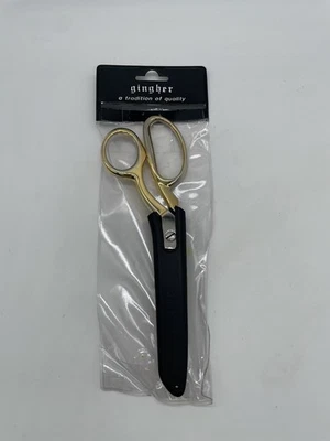 Gingher Scissors Gold Plated Handle 8” Knife Edge Dressmaker’s Shears - Image 1 of 4