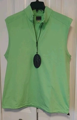 Nuevo con etiquetas Chaleco de Golf GREG NORMAN PlayDry 1/4 Cremallera Poli Spandex Para Hombres $69 Lima Mediano  Foto 1 de 4