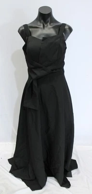 Chic Wish Women's Exaggerated Knot Cami Back Zip-Up Gown AC2 Black Medium  - Image 1 of 4