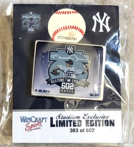 NEW MARIANO RIVERA EXCLUSIVE YANKEES LIMITED EDITION ALL TIME SAVES LEADER PIN - Picture 1 of 3