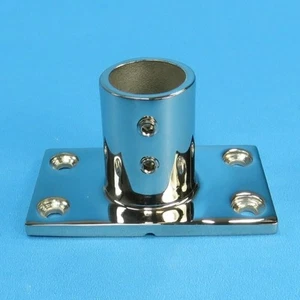 Edelstahl Reling Beschlag Ø 22 mm Rohr Bimini Boot Fuß 90° Fitting V2A Poliert - Bild 1 von 3