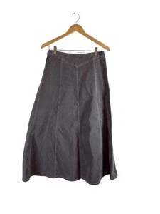 Langer Vintage-Maxirock grau Cord Damengröße 8 Boho Y2K Prärie Hippie - Bild 1 von 10