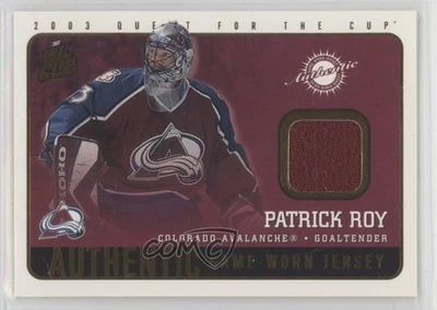 2002-03 Pacific Quest for the Cup Authentic Game-Worn Jerseys Patrick Roy #6 HOF - Image 1 of 2
