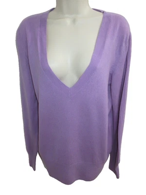 Banana Republic 100% Cashmere Purple Lilac V-neck Sweater Size XL - Image 1 of 3