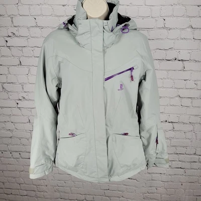 Chaqueta para nieve Salomon gris AdvancedSkin SECA aislada con capucha juvenil talla mediana M Foto 1 de 4