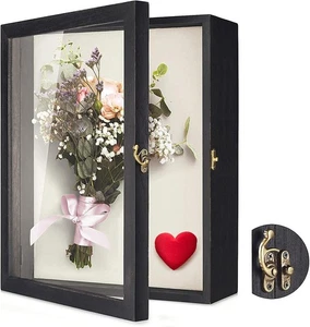 Flowers Shadow Box Display Case11”x14” ( 35 x 28 x6cm), Large Shadowbox Frame w - Foto 1 di 6