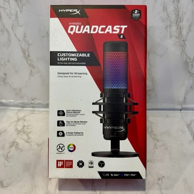 HyperX QuadCast S RGB LED USB Cardioid Microphone - Black - Image 1 of 3