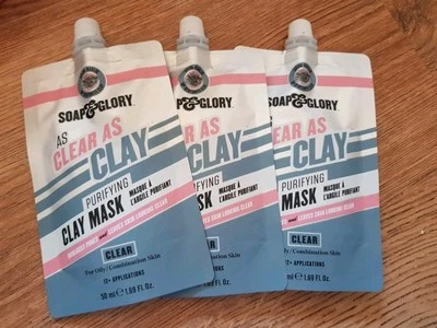 3 X Soap & Glory As Clear As Clay Purifying Clay Mask 50ml - Image 1 of 4