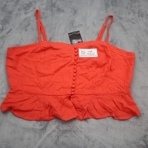 Forever 21 Shirt Women 2X Orange Lightweight Sleeveless Casual Cropped Tank Top - Picture 1 of 16
