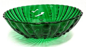 Vintage Anchor Hocking Emerald Green Oyster & Pearl Fruit Serving Bowl  8.5" - Picture 1 of 5