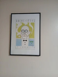 Framed Lithograph "Le Corbusier " by Louis Hellman - Archi-tetes Series - Picture 1 of 2