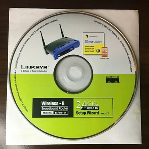 Linksys Wireless-B Broadband Router Model No. BEFW11S4 Install Disc ONLY - Picture 1 of 2