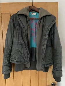Womens Diesel Grey Padded Jacket UK 14 Zip Bomber Coat Quilted Y2K Vintage XXL - Picture 1 of 7