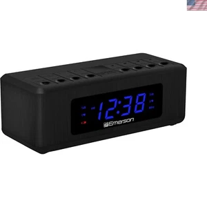 Emerson CKS2023AM/FM Dual Alarm Clock Radio with 0.6" Blue LED Display, Black - Picture 1 of 8