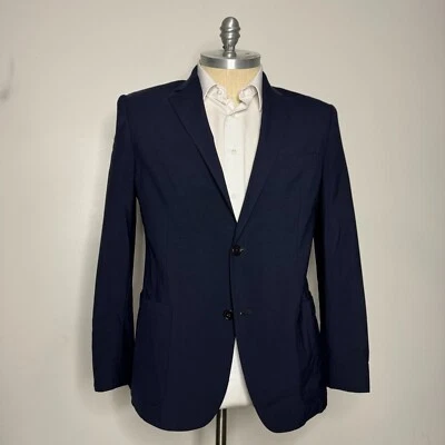 Ibiza Men's 44R Sport Coat Blazer Jacket Blue Wool 2-Button Solid - Image 1 of 4