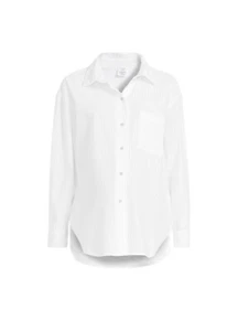 NWT Maternity White Shirt Woven Texture Blouse Top Sz XL (16-18) - Picture 1 of 7