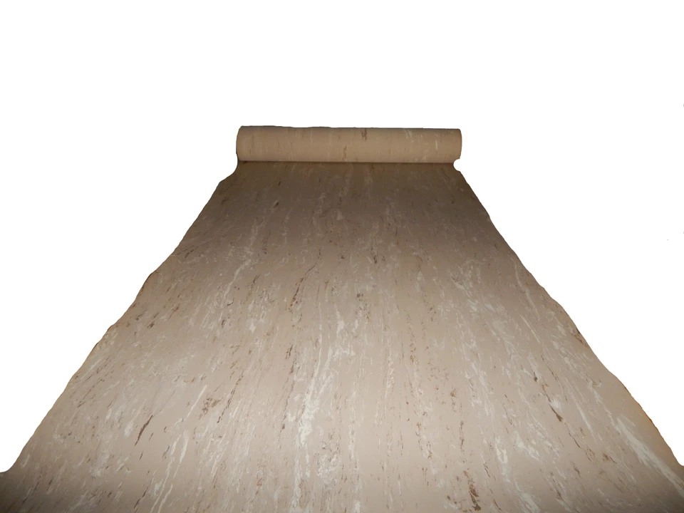  3' Width 1/8" thick Marbleized  Rubber Runners Matting Beige - Image 1 of 1