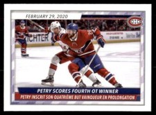 2020-21 Topps NHL Stickers Base #257 Petry Scores OT Winner
