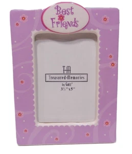 Treasured Memories Picture Frame Best Friends by Ganz Pink Enamel w Flowers NEW - Picture 1 of 24