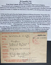 1942 Fribourg Switzerland Prisoner Of War POW Postcard Cover To Red Cross Geneva