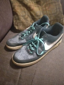 Nike Air Force Atomic Teal Snakeskin Green Sneaker Low White Swoosh - Picture 1 of 4