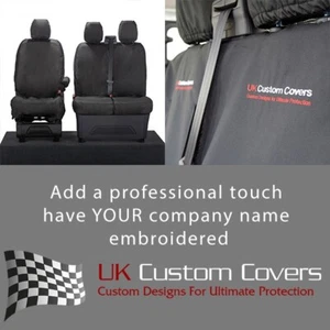 FORD TRANSIT CUSTOM FRONT SEAT COVERS INC EMBROIDERY (2025 ONWARDS) BLACK 335 - Picture 1 of 24