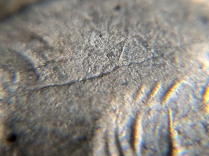 1964 DIE BREAK US Mint Error Roosevelt Silver Dime Cracked SKULL - Picture 1 of 7
