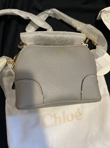 Chloe Mini Daria Dual Zip Gold Chain Satchel Bag Stormy Gray NWT - Picture 1 of 5