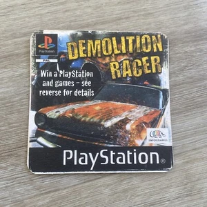 Pair Of Playstation PS1 beer mat Demolition Racer coaster card x 1 promo rare - Picture 1 of 2