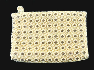 BORSA POCHETTE DA SERA VINTAGE JOSEF OF FRANCE CON PERLINE A MANO, SPLENDIDI DETTAGLI - Foto 1 di 12