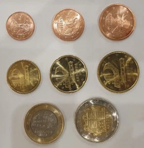 1 Cent - 2 Euro Kursmünzensatz / KMS Andorra 2014 - 2024 unc / bfr ( 3,88 € ) - Bild 1 von 1