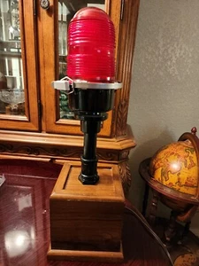 Vintage Nautical Style Ships Red Lantern Table Lamp 20” Wood Frame  - Picture 1 of 21