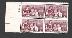 US Stamp 1093 School Teachers & PUPILS 3c Plate Block 1957 MINT NH OG - Picture 1 of 1