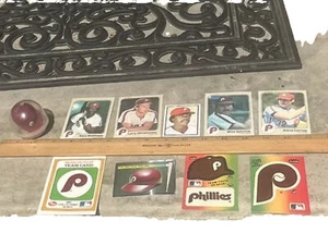 VINTAGE 70s 80s MINI MLB BASEBALL HELMET and Helmet Stickers Phillies - Picture 1 of 6