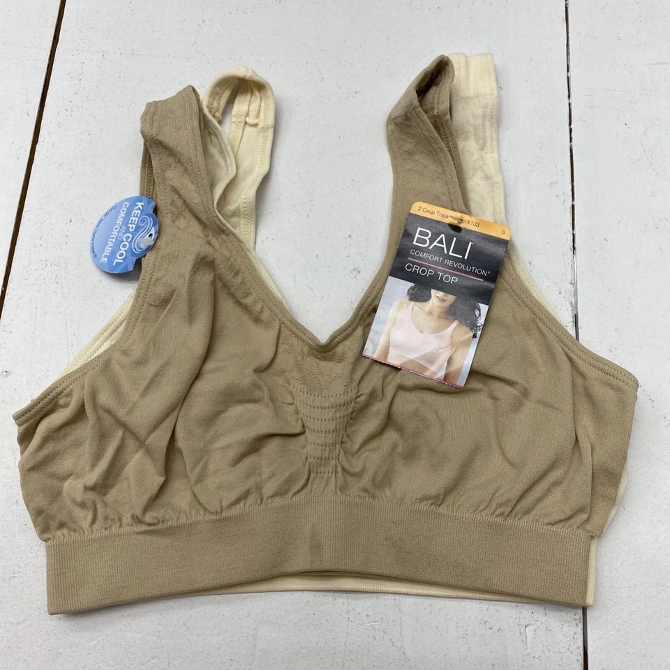 Bali Women's Microfiber Crop Top Bra - Choose SZ/Color Light Beige/Nude Small