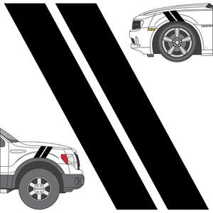 Universal 4" Hash Mark Stripes 2 Pair 3M Vinyl Decal Fender Sticker Car & Truck - Picture 1 of 12