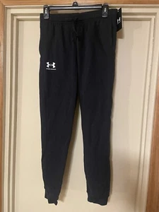 Under Armour Youth Boy's L Black Rival Fleece Logo Jogger, NWT - Picture 1 of 3