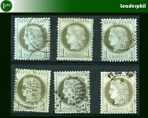 FRANCIA Yvert # 39 B, 6 estampillas usadas en muy buen estado - Imagen 1 de 1