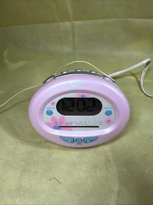 Wake With Me Barbie Dual Alarm Clock/ Radio Vintage Pink Flowers-Mattel BE337 P3 - Picture 1 of 5