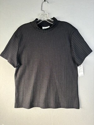 Винтажный Joanna блузка женщин большой короткий рукав ребристый насмешливый шеи Топ 3120 - Изображение 1 из 4