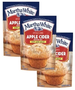 Martha White APPLE CIDER Muffin Mix 7Oz 3 Bags 5 Srv Just Add Milk EASY - Picture 1 of 6