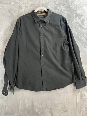 Cactus Man Shirt Mens XL Black White Dotted Pattern Button Up Long Sleeve Cotton - Image 1 of 4