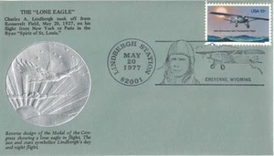 1977 FDC, #1710, 13c Lindbergh Flight, Wyoming Postal Museum #659, Cheyenne WY - Bild 1 von 2