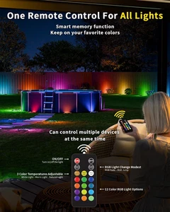 Solar Garden Waterproof Lights Outdoor Landscape Pathway Yard Ground Remote - Picture 1 of 12
