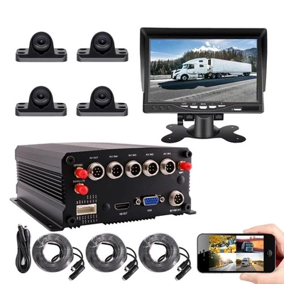 4CH 4G LTE GPS WIFI 1080P SSD/SD Drive DVR Remote Mini Camera For Truck Van Bus - Image 1 of 4