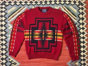 PENDLETON - Vintage 70s USA High Grade Western Wear Aztec Sweater Rare - Size S - Picture 1 of 7